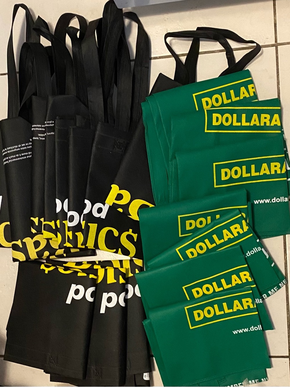 Reusable Tote Bags - Green and Black (Multipack)